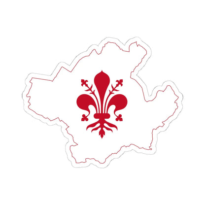 Flag map of Florence (Italy) STICKER Vinyl Kiss-Cut Decal 6 Inch White - The Sticker Space