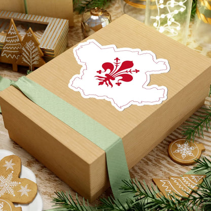 Flag map of Florence (Italy) STICKER Vinyl Kiss-Cut Decal - The Sticker Space