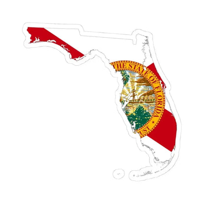 Flag-map of Florida (United States) STICKER Vinyl Kiss-Cut Decal 4 Inch White - The Sticker Space