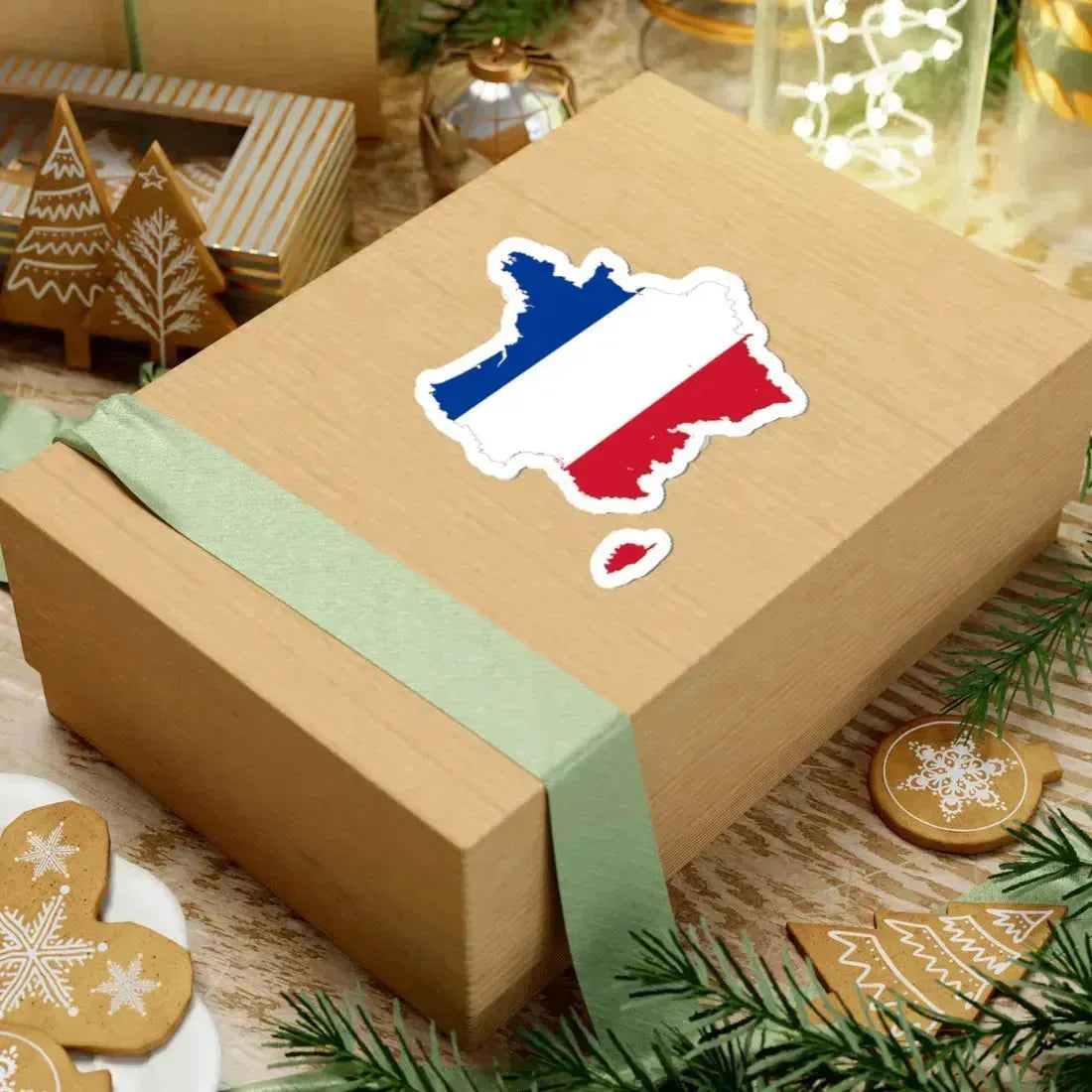 Flag-map of France (France) STICKER Vinyl Kiss-Cut Decal - The Sticker Space