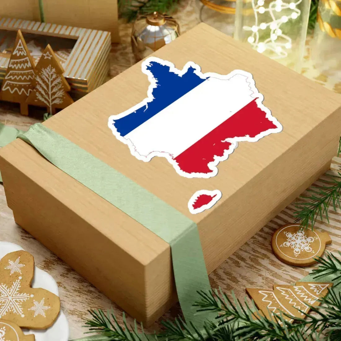 Flag-map of France (France) STICKER Vinyl Kiss-Cut Decal - The Sticker Space