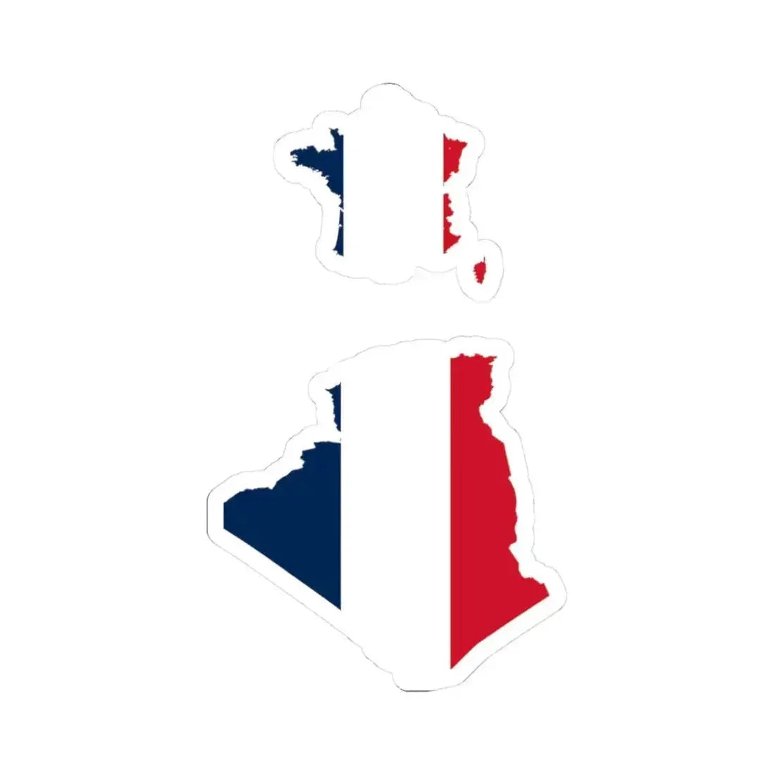 Flag map of French Algeria 1848 - 1962 (Algeria) STICKER Vinyl Kiss-Cut Decal 3 Inch White - The Sticker Space