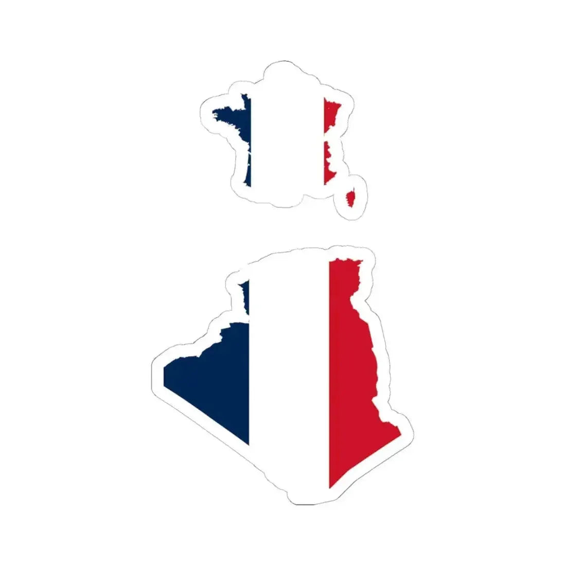 Flag map of French Algeria 1848 - 1962 (Algeria) STICKER Vinyl Kiss-Cut Decal 6 Inch White - The Sticker Space
