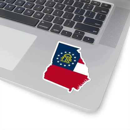 Flag-map of Georgia U.S. state (United States) STICKER Vinyl Kiss-Cut Decal - The Sticker Space