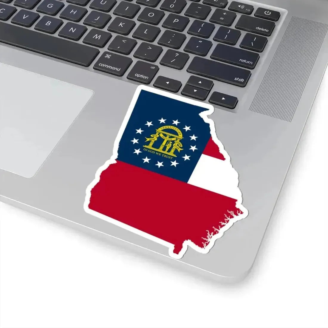 Flag-map of Georgia U.S. state (United States) STICKER Vinyl Kiss-Cut Decal - The Sticker Space