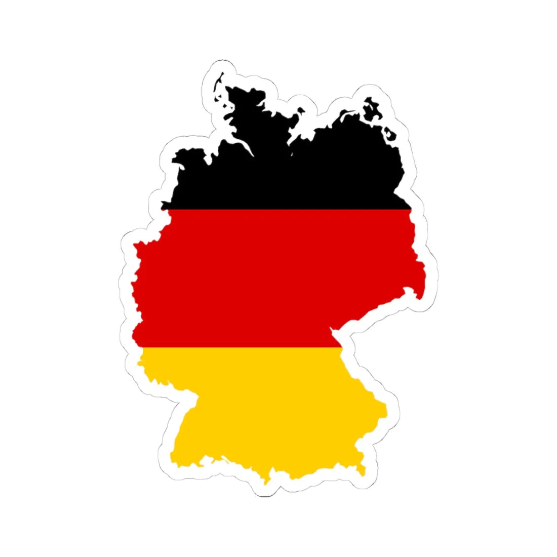 Flag-map of Germany (Germany) STICKER Vinyl Kiss-Cut Decal 4 Inch White - The Sticker Space