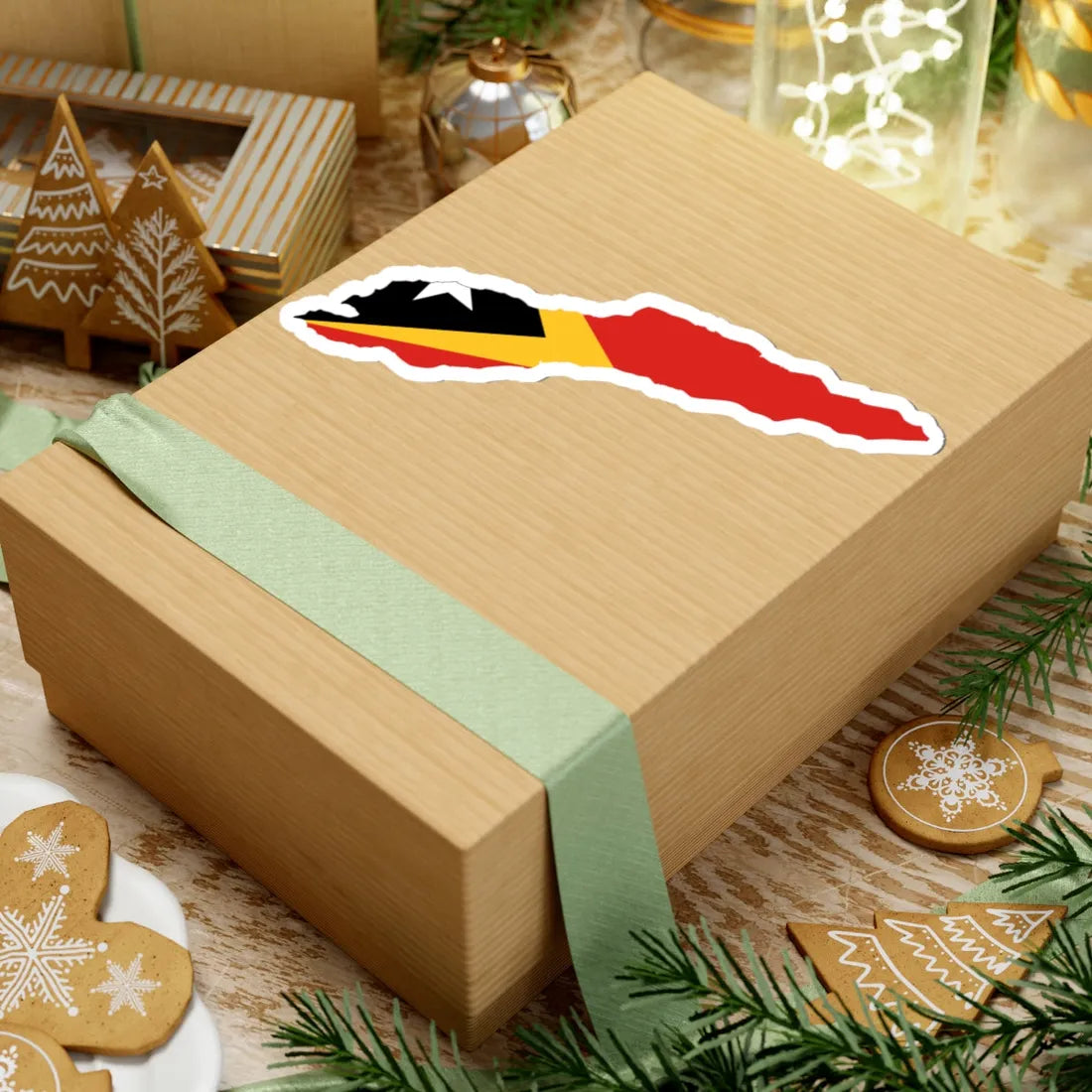 Flag-map of Great Timor STICKER Vinyl Kiss-Cut Decal - The Sticker Space