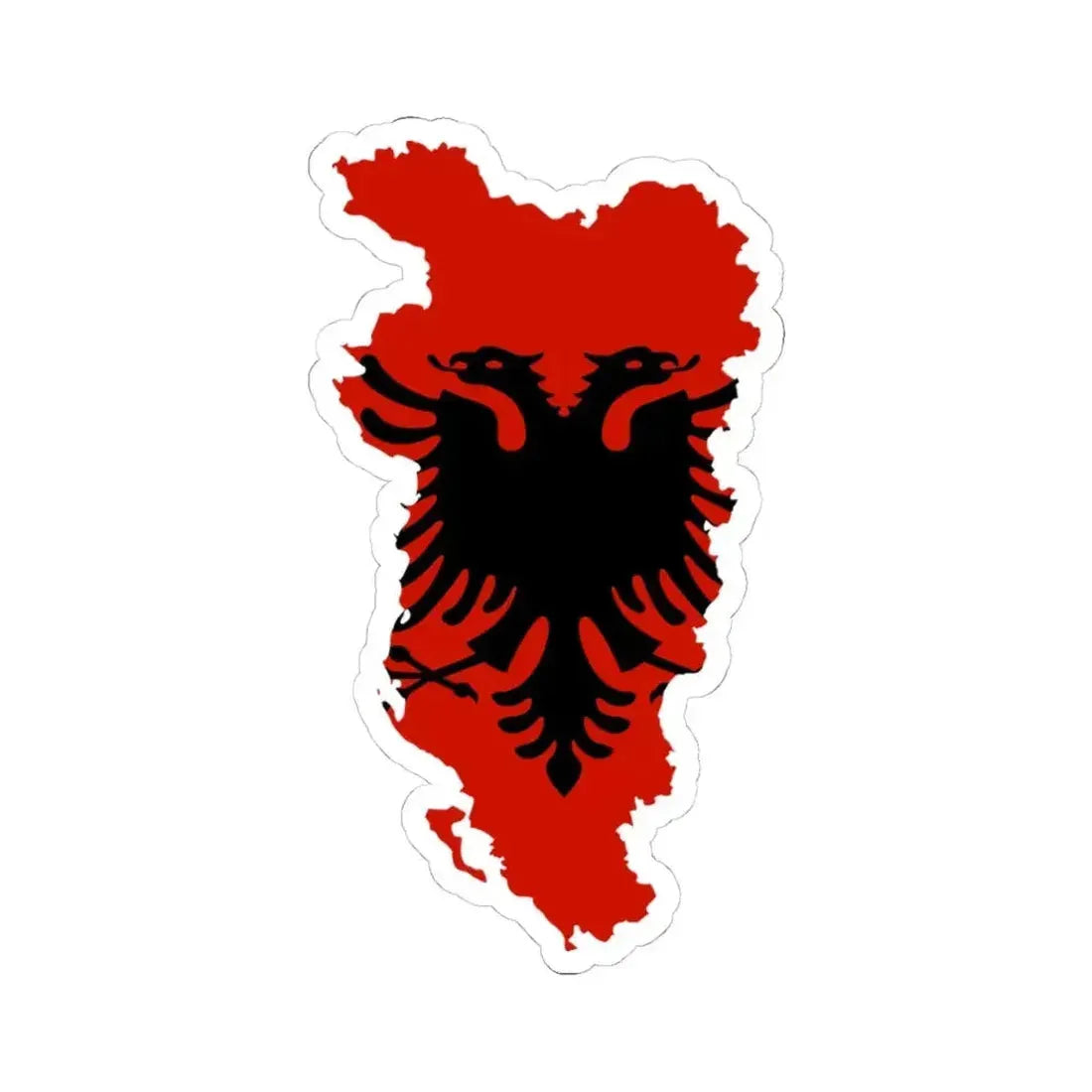 Flag-map of Greater Albania (Albania) STICKER Vinyl Kiss-Cut Decal 4 Inch White - The Sticker Space