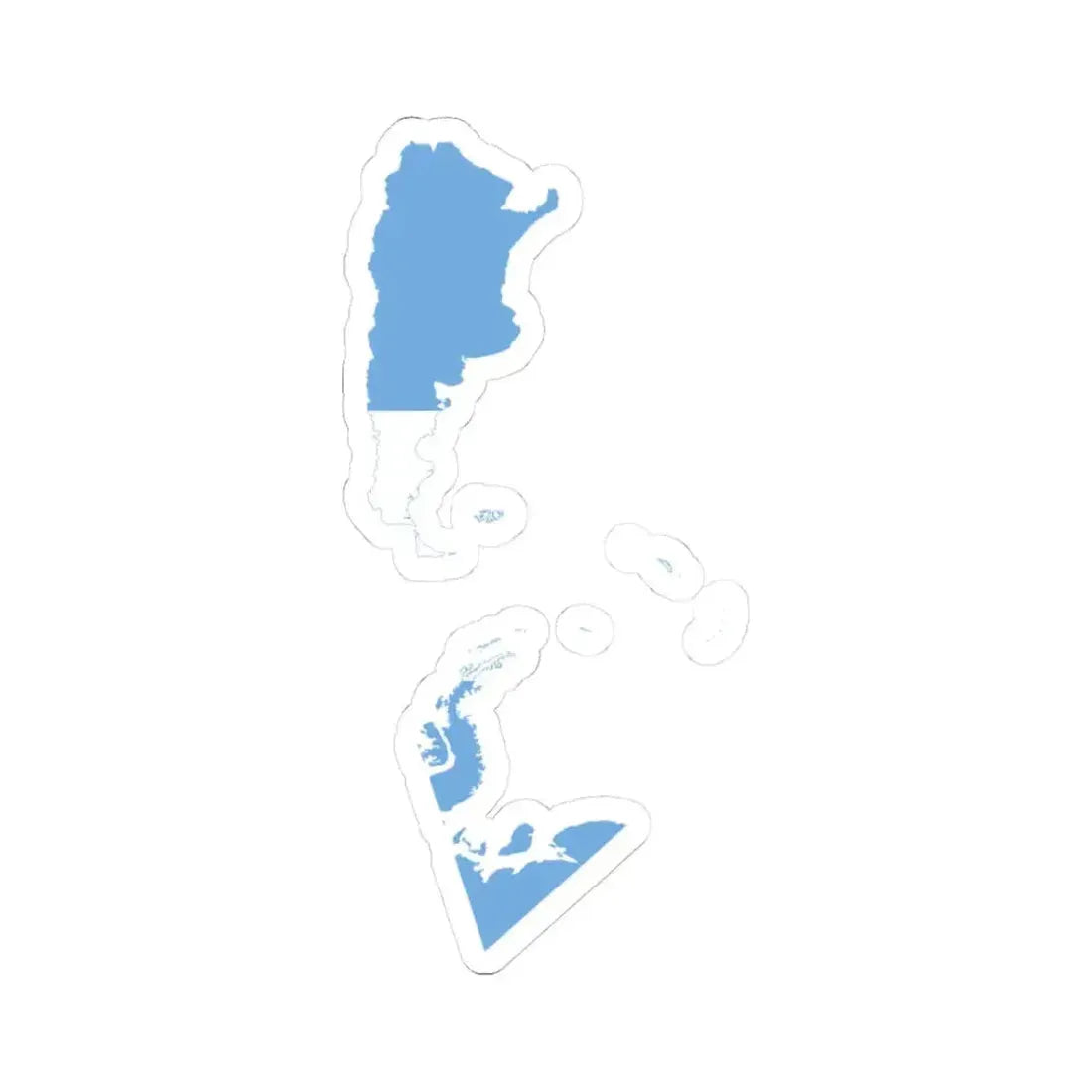 Flag-map of Greater Argentina (Argentina) STICKER Vinyl Kiss-Cut Decal 3 Inch White - The Sticker Space