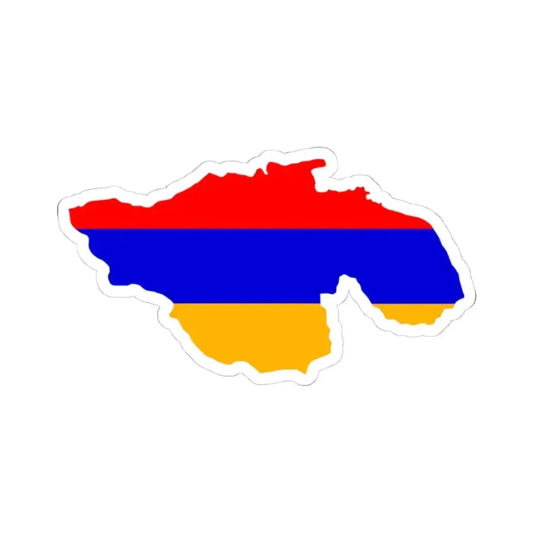 Flag-map of Greater Armenia (Armenia) STICKER Vinyl Kiss-Cut Decal 4 Inch White - The Sticker Space
