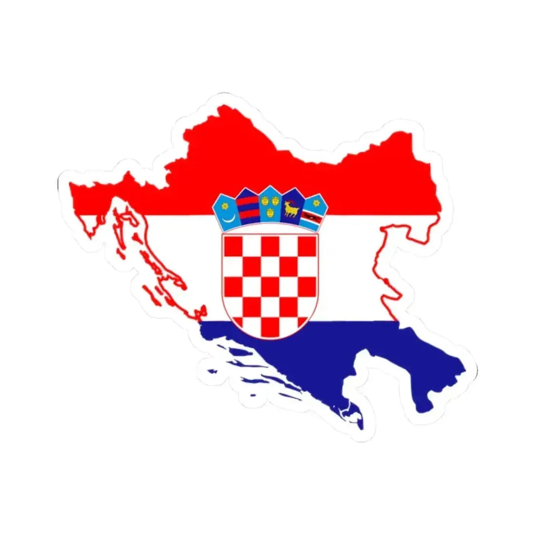 Flag-map of Greater Croatia (Croatia) STICKER Vinyl Kiss-Cut Decal 2 Inch White - The Sticker Space