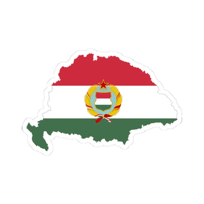 Flag-map of Greater Hungary Kadar coat of arms (Hungary) STICKER Vinyl Kiss-Cut Decal 3 Inch White - The Sticker Space