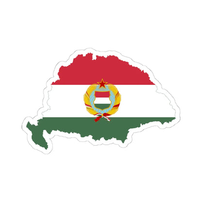 Flag-map of Greater Hungary Kadar coat of arms (Hungary) STICKER Vinyl Kiss-Cut Decal 6 Inch White - The Sticker Space