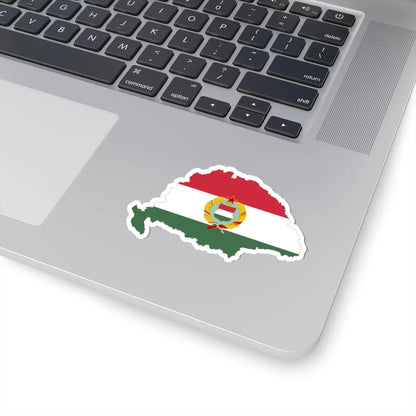 Flag-map of Greater Hungary Kadar coat of arms (Hungary) STICKER Vinyl Kiss-Cut Decal - The Sticker Space