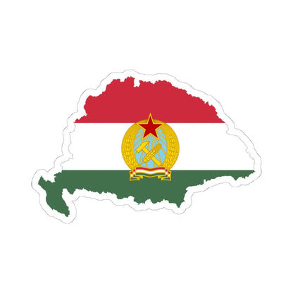Flag-map of Greater Hungary Rakosi coat of arms (Hungary) STICKER Vinyl Kiss-Cut Decal 6 Inch White - The Sticker Space