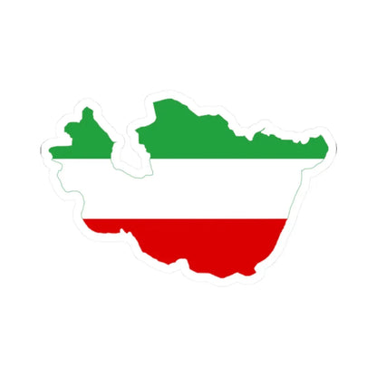 Flag-map of Greater Iran tricolour (Iran) STICKER Vinyl Kiss-Cut Decal 2 Inch White - The Sticker Space