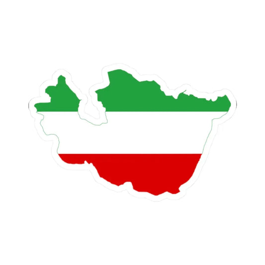 Flag-map of Greater Iran tricolour (Iran) STICKER Vinyl Kiss-Cut Decal 2 Inch White - The Sticker Space
