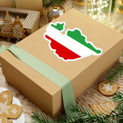 Flag-map of Greater Iran tricolour (Iran) STICKER Vinyl Kiss-Cut Decal - The Sticker Space