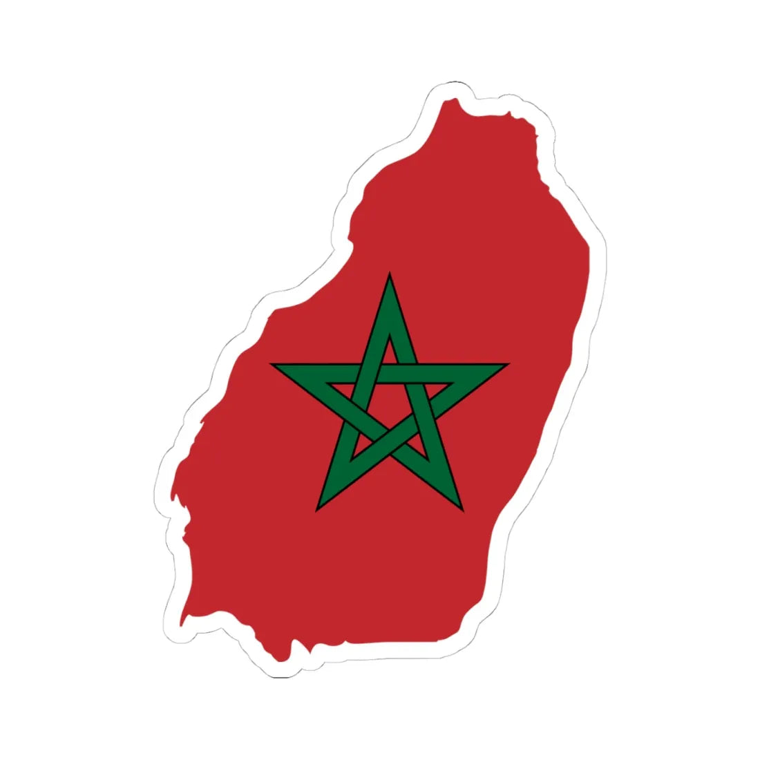 Flag map of Greater Morocco (Morocco) STICKER Vinyl Kiss-Cut Decal 4 Inch White - The Sticker Space