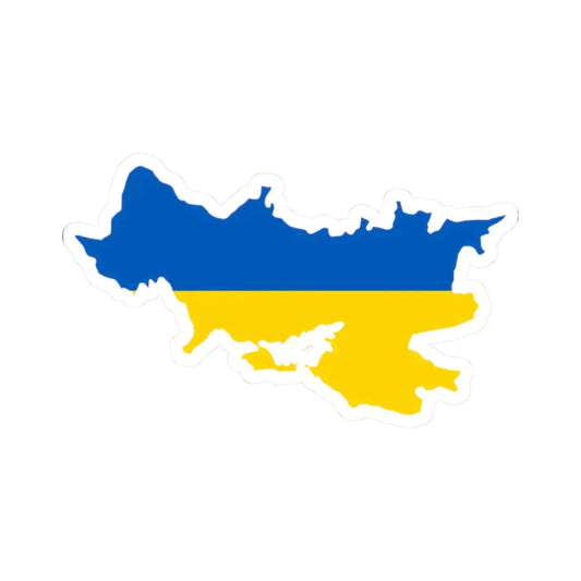 Flag-map of Greater Ukraine (Ukraine) STICKER Vinyl Kiss-Cut Decal 2 Inch White - The Sticker Space