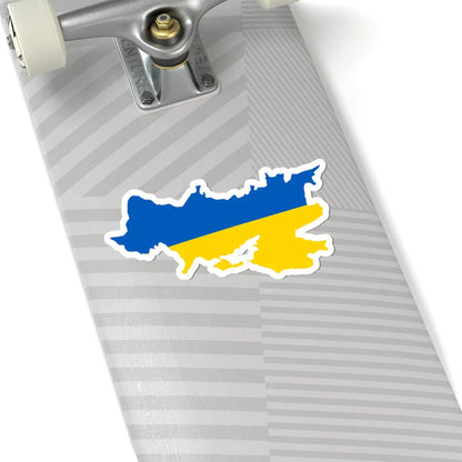 Flag-map of Greater Ukraine (Ukraine) STICKER Vinyl Kiss-Cut Decal - The Sticker Space