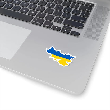 Flag-map of Greater Ukraine (Ukraine) STICKER Vinyl Kiss-Cut Decal - The Sticker Space