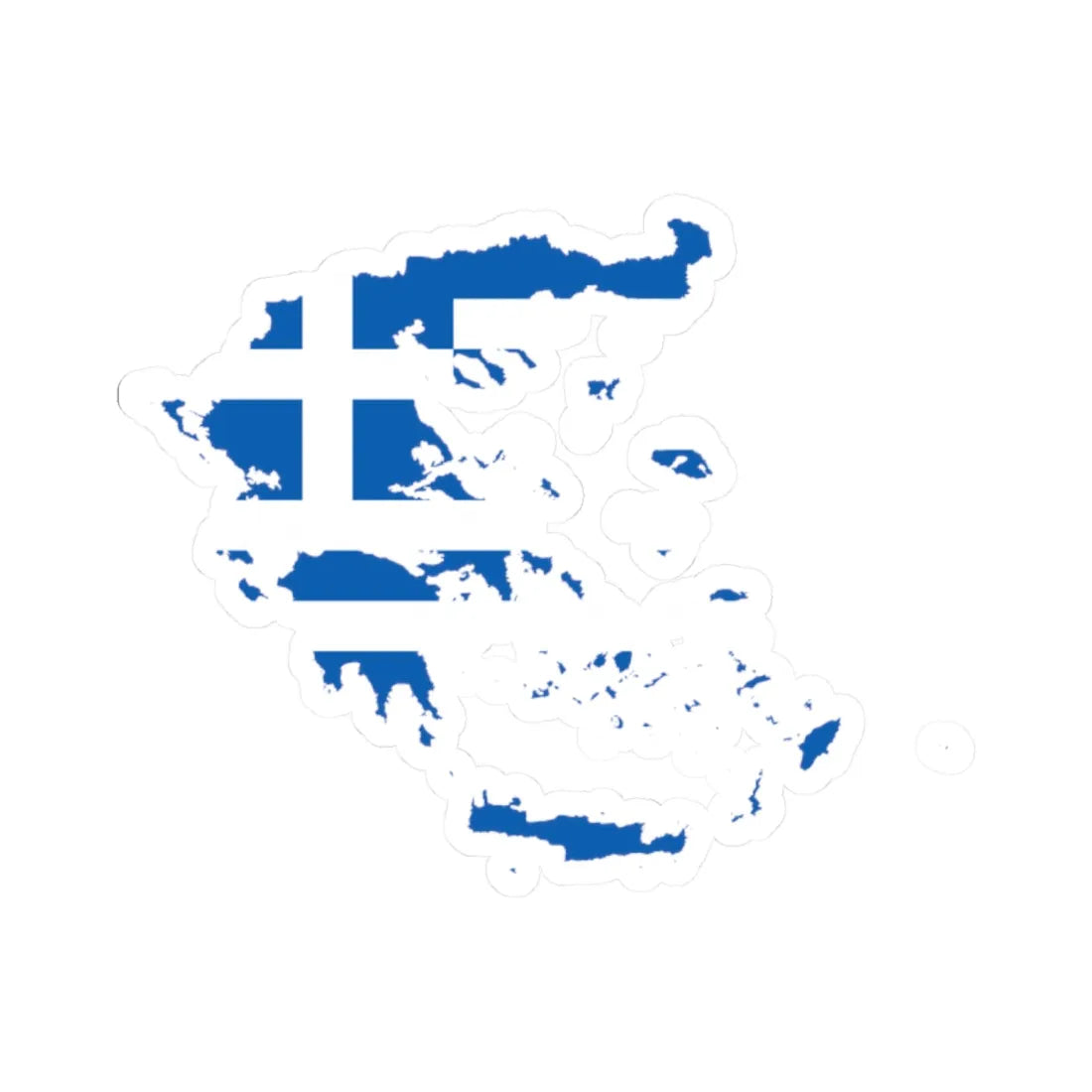 Flag-map of Greece (Greece) STICKER Vinyl Kiss-Cut Decal 2 Inch White - The Sticker Space