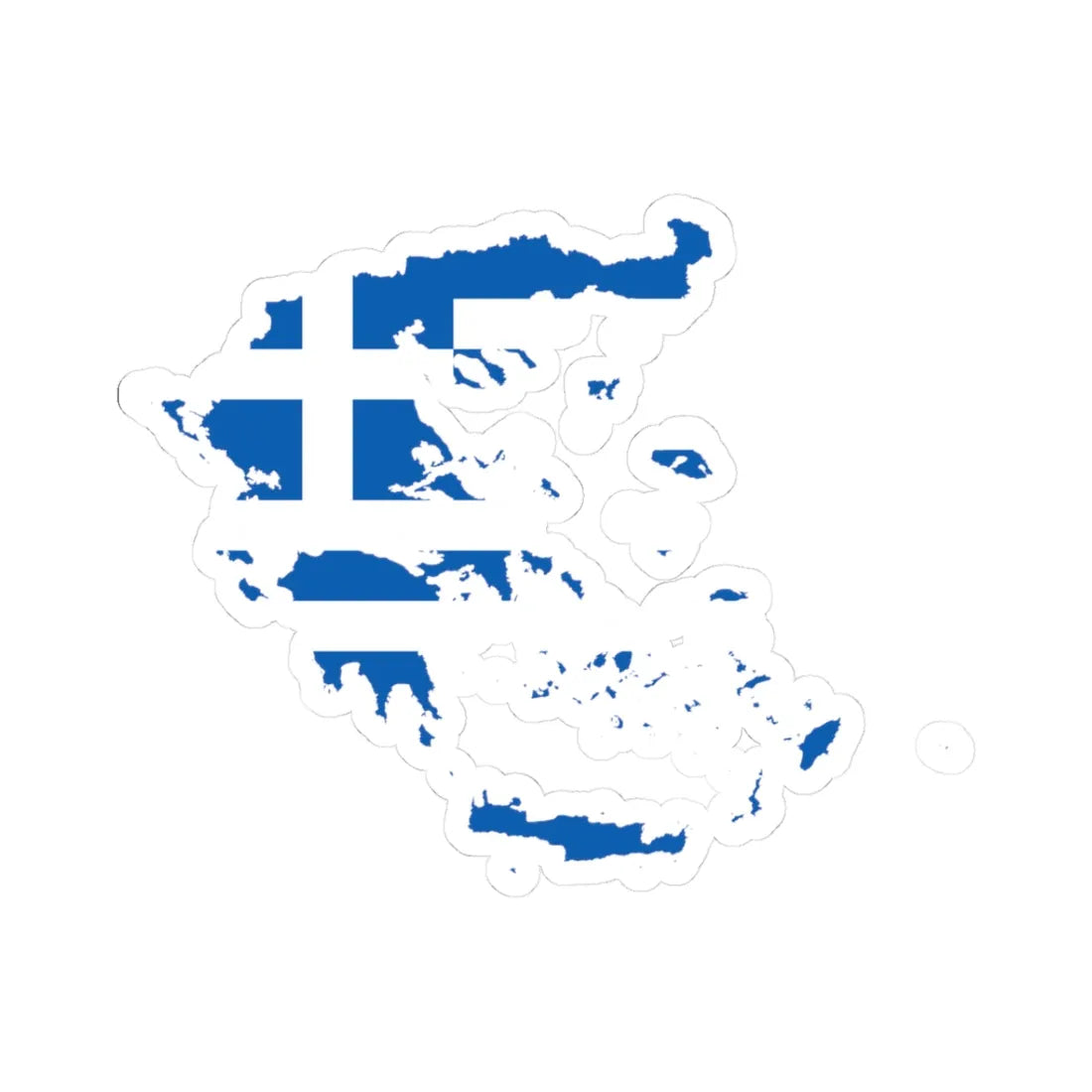 Flag-map of Greece (Greece) STICKER Vinyl Kiss-Cut Decal 3 Inch White - The Sticker Space