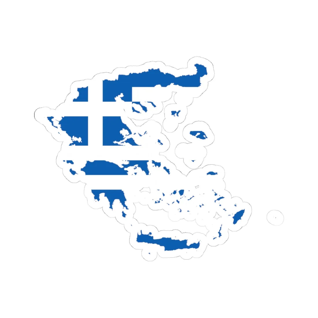 Flag-map of Greece (Greece) STICKER Vinyl Kiss-Cut Decal 4 Inch White - The Sticker Space