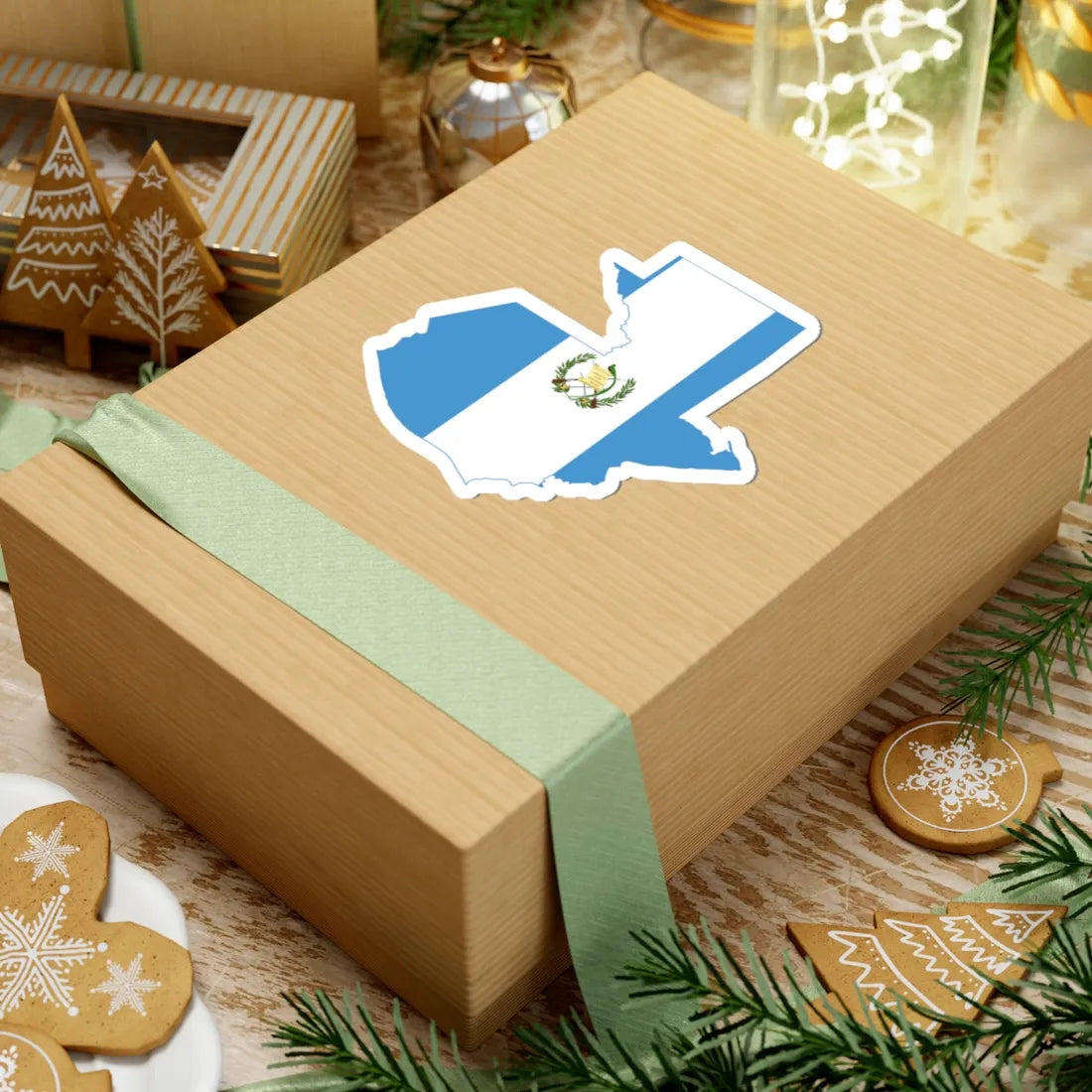 Flag map of Guatemala (Guatemala) STICKER Vinyl Kiss-Cut Decal - The Sticker Space