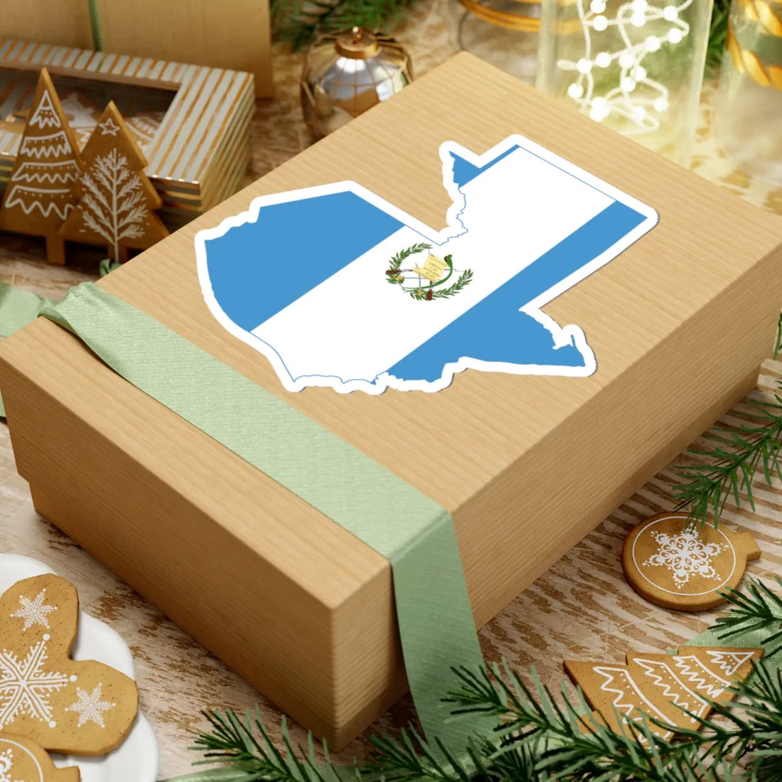 Flag map of Guatemala (Guatemala) STICKER Vinyl Kiss-Cut Decal - The Sticker Space