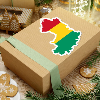Flag map of Guinea (Guinea) STICKER Vinyl Kiss-Cut Decal - The Sticker Space