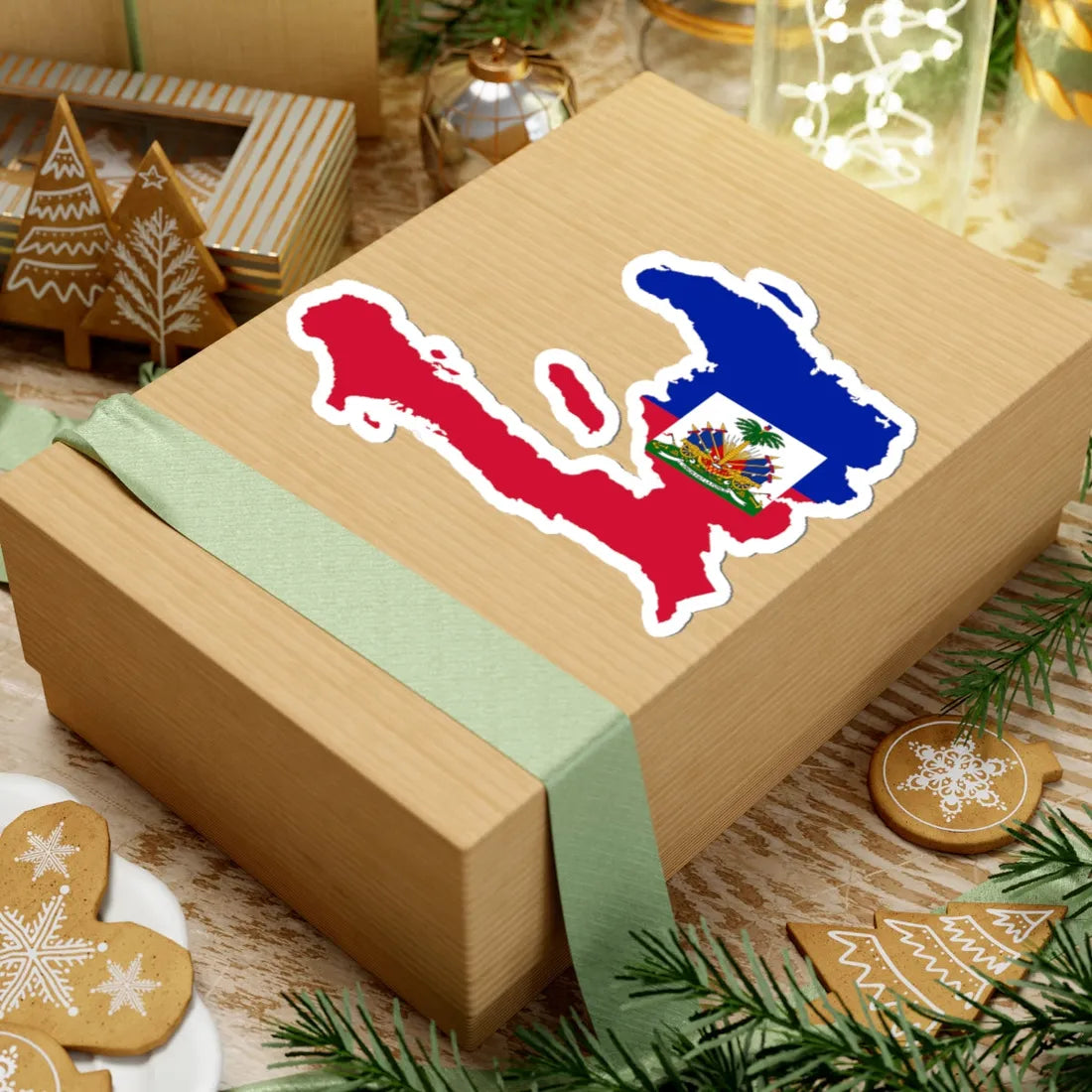 Flag map of Haiti (Haiti) STICKER Vinyl Kiss-Cut Decal - The Sticker Space