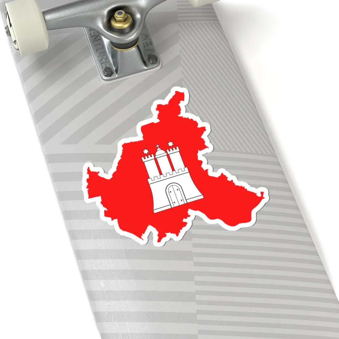 Flag map of Hamburg (Germany) STICKER Vinyl Kiss-Cut Decal - The Sticker Space