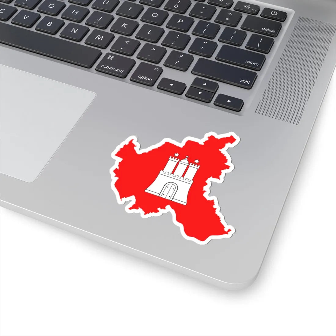 Flag map of Hamburg (Germany) STICKER Vinyl Kiss-Cut Decal - The Sticker Space