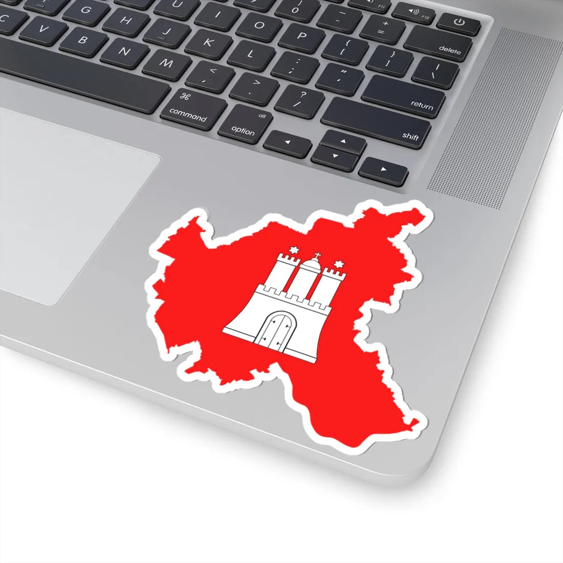 Flag map of Hamburg (Germany) STICKER Vinyl Kiss-Cut Decal - The Sticker Space