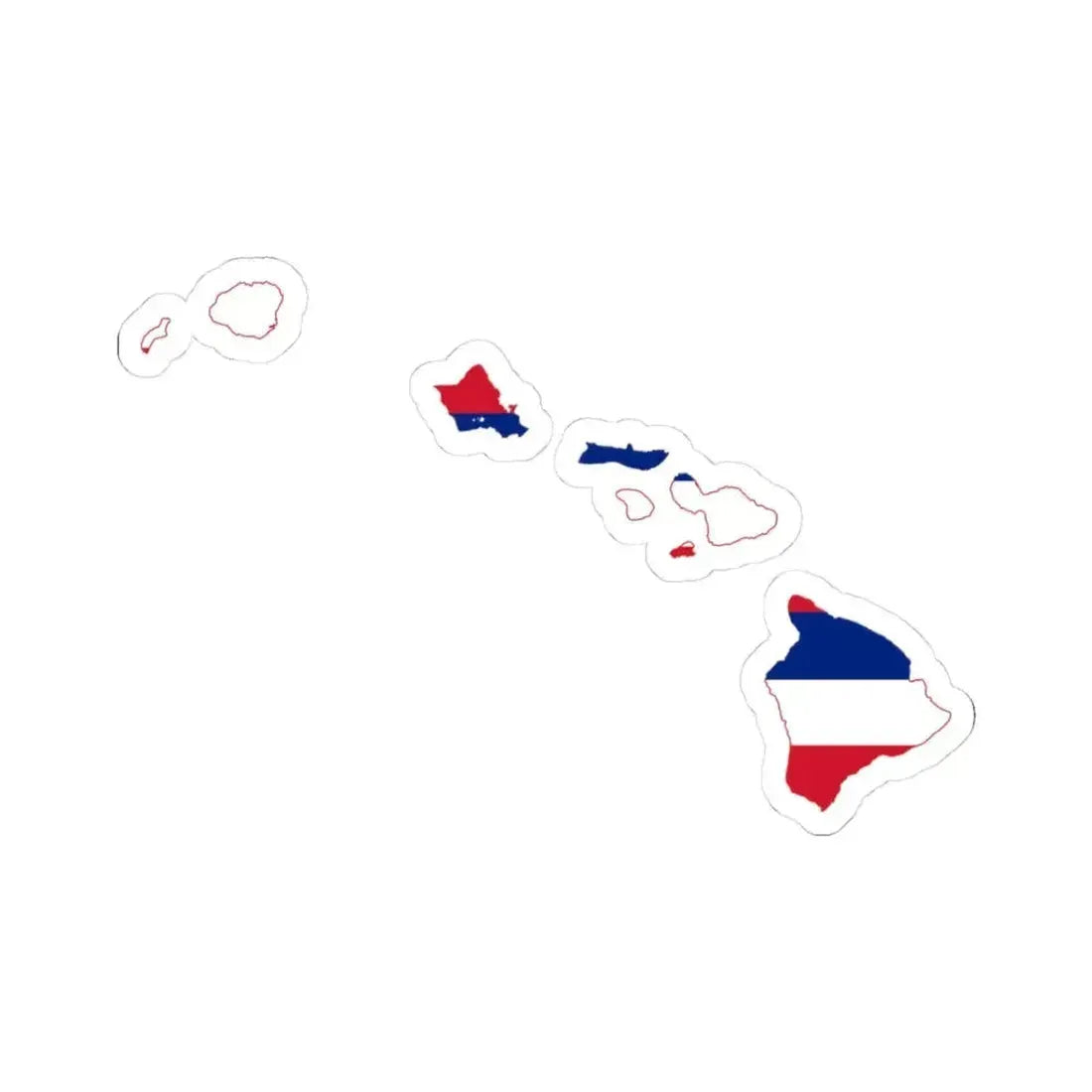 Flag-map of Hawaii (United States) STICKER Vinyl Kiss-Cut Decal 3 Inch White - The Sticker Space
