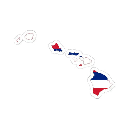 Flag-map of Hawaii (United States) STICKER Vinyl Kiss-Cut Decal 4 Inch White - The Sticker Space