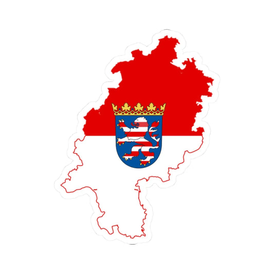 Flag map of Hesse (Germany) STICKER Vinyl Kiss-Cut Decal 2 Inch White - The Sticker Space