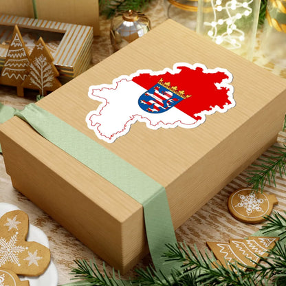 Flag map of Hesse (Germany) STICKER Vinyl Kiss-Cut Decal - The Sticker Space