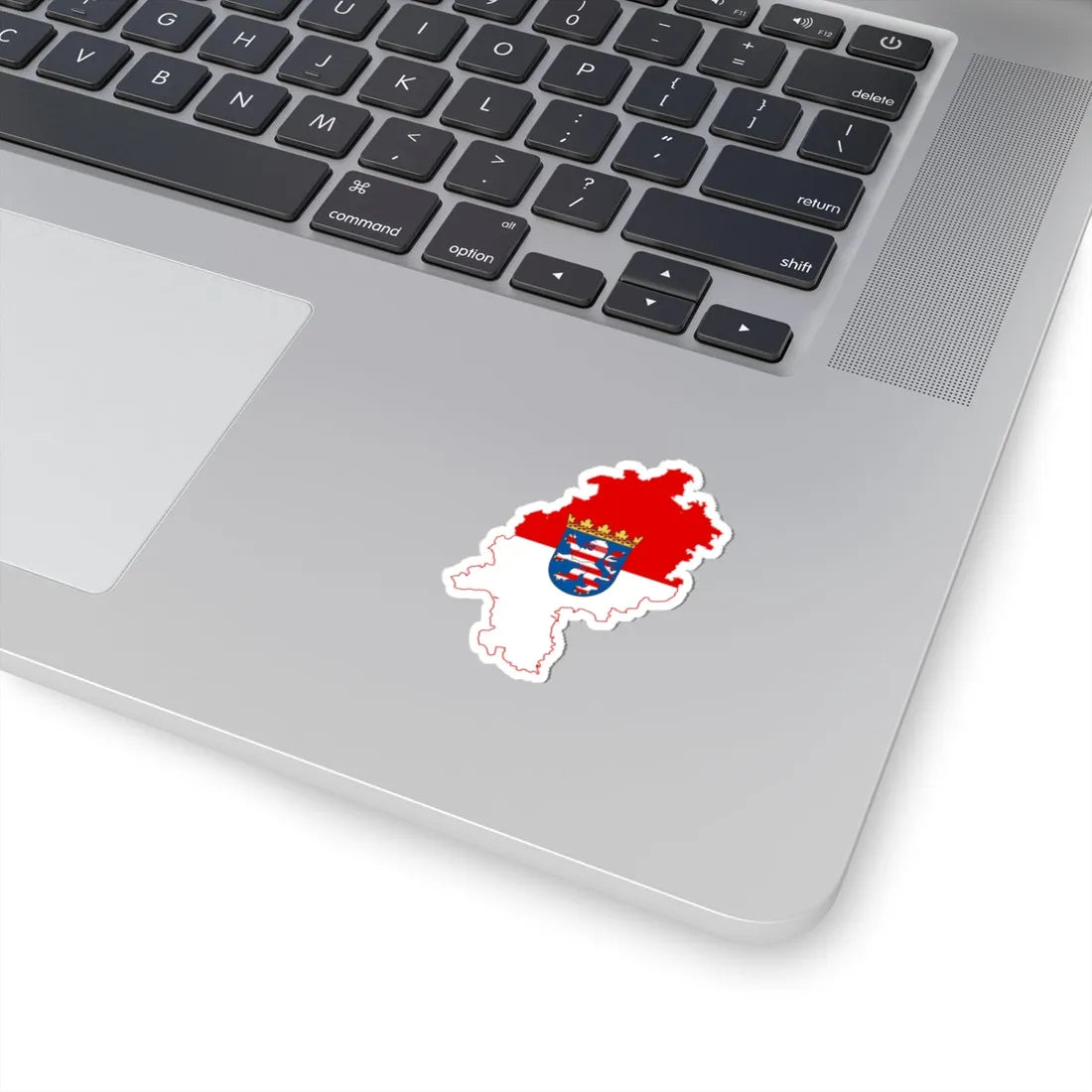 Flag map of Hesse (Germany) STICKER Vinyl Kiss-Cut Decal - The Sticker Space