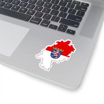 Flag map of Hesse (Germany) STICKER Vinyl Kiss-Cut Decal - The Sticker Space