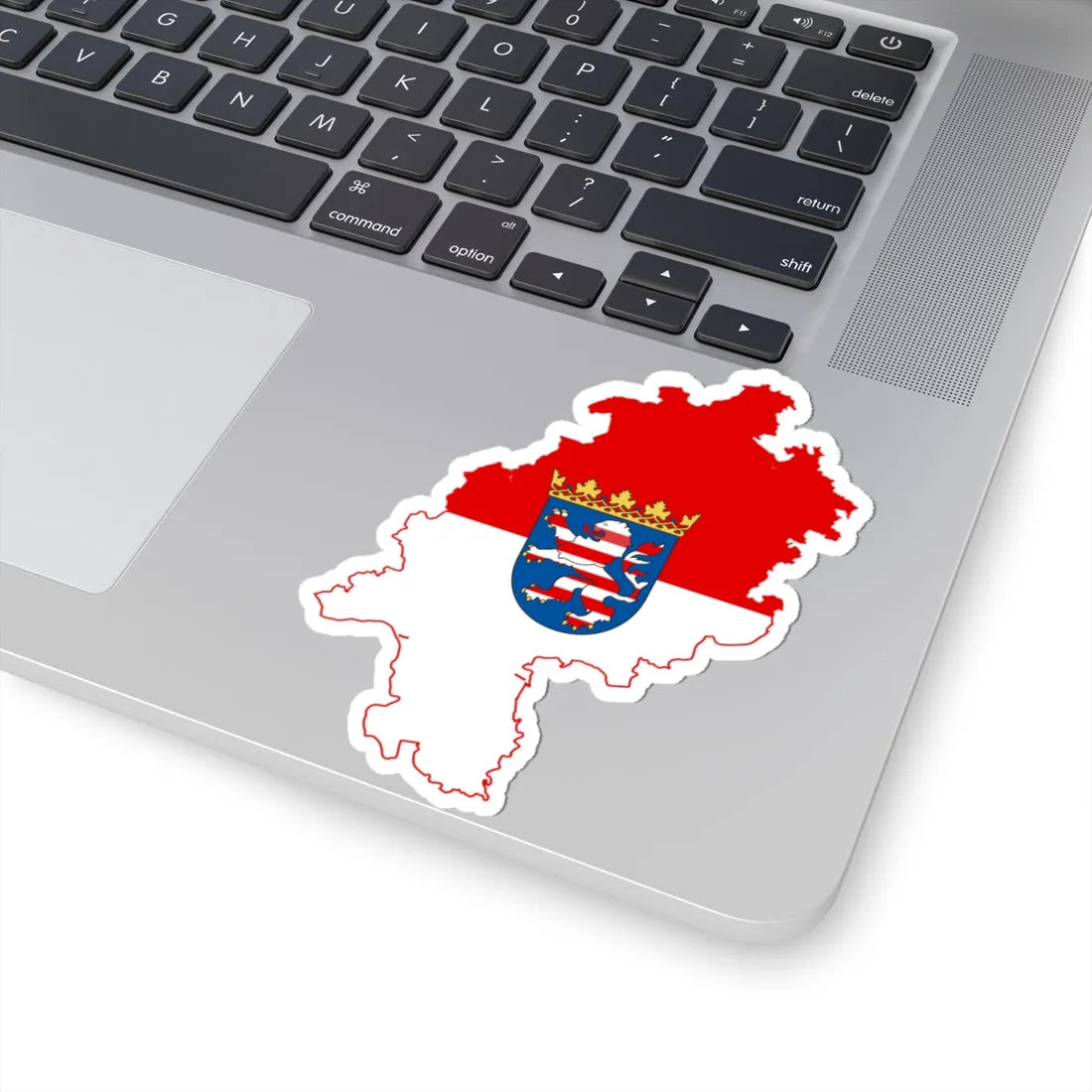Flag map of Hesse (Germany) STICKER Vinyl Kiss-Cut Decal - The Sticker Space