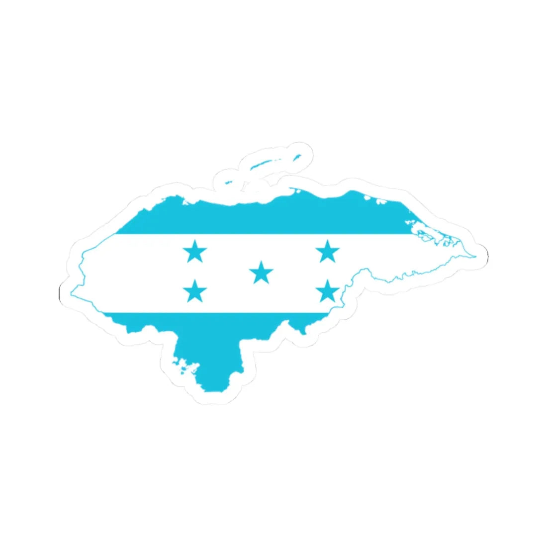 Flag-map of Honduras (Honduras) STICKER Vinyl Kiss-Cut Decal 2 Inch White - The Sticker Space