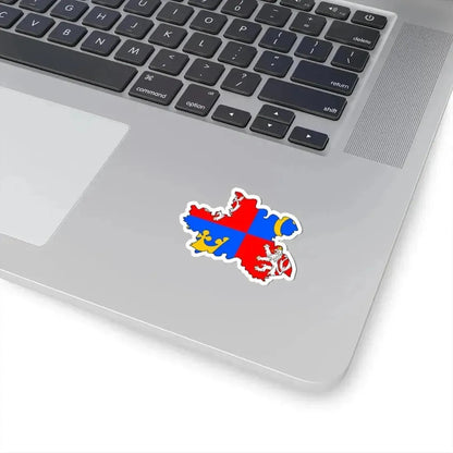 Flag-map of Hradec Kralove Region (Czech Republic) STICKER Vinyl Kiss-Cut Decal - The Sticker Space