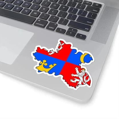 Flag-map of Hradec Kralove Region (Czech Republic) STICKER Vinyl Kiss-Cut Decal - The Sticker Space