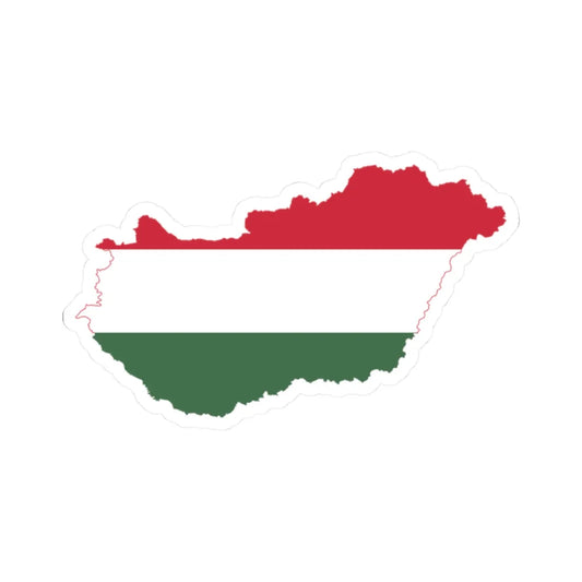Flag-map of Hungary (Hungary) STICKER Vinyl Kiss-Cut Decal 2 Inch White - The Sticker Space