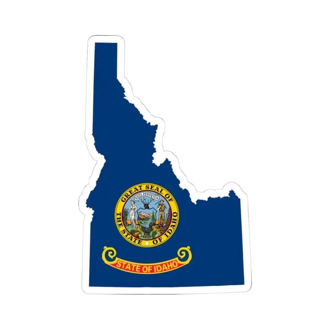 Flag-map of Idaho (United States) STICKER Vinyl Kiss-Cut Decal 4 Inch White - The Sticker Space