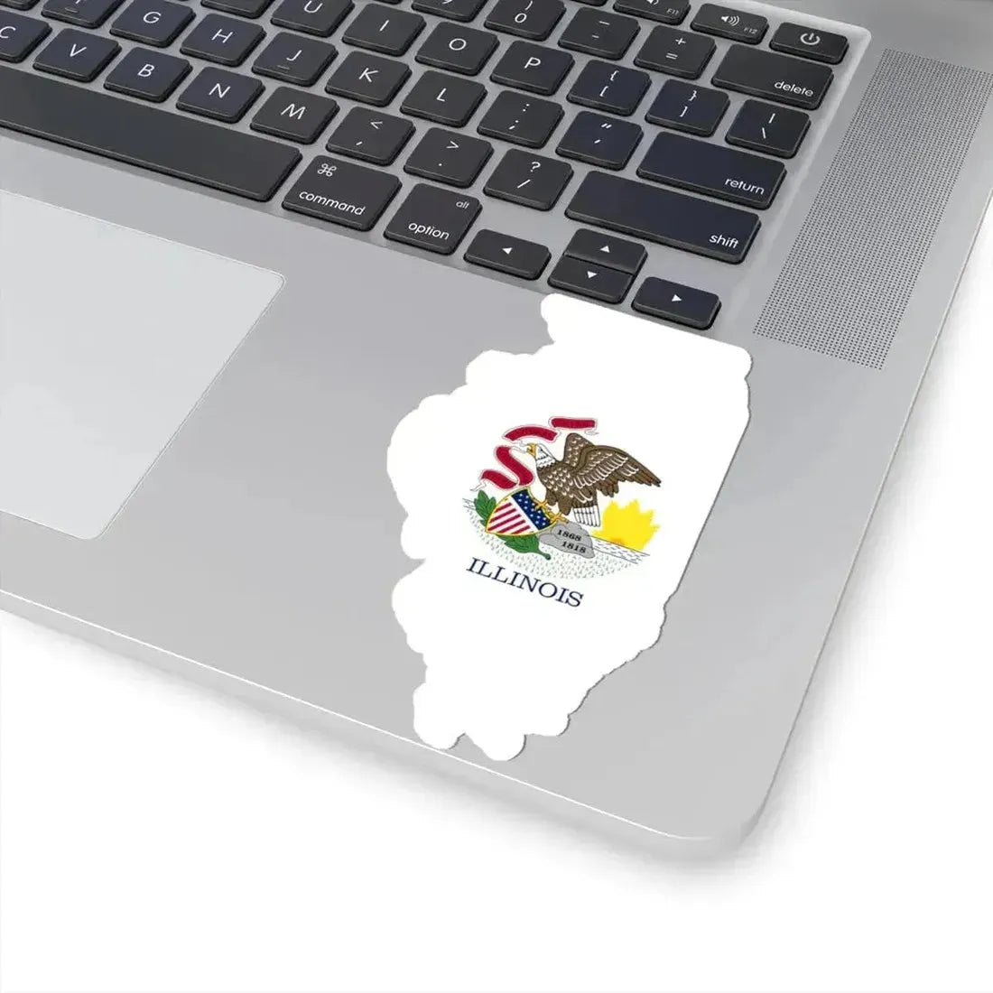 Flag-map of Illinois without stroke (United States) STICKER Vinyl Kiss-Cut Decal - The Sticker Space