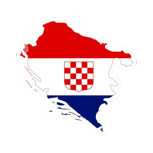Flag-map of Independent State of Croatia 1941-1944 (Croatia) STICKER Vinyl Kiss-Cut Decal 2 Inch White - The Sticker Space